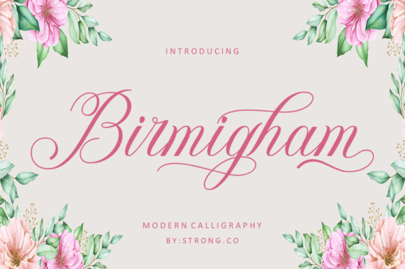Birmigham Font: Elegant Script for Handmade Products